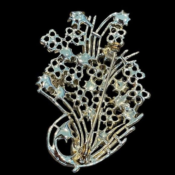 Green Blue and Yellow Aurora Borealis Brooch Pin 2.5” - Picture 3 of 4